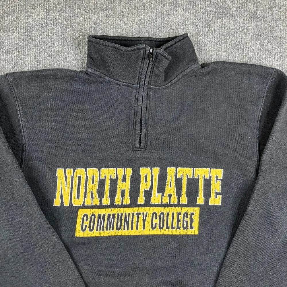 The Game North Platte Sweatshirt Mens M Black 1/4 Zip‎ Pullover Fleece